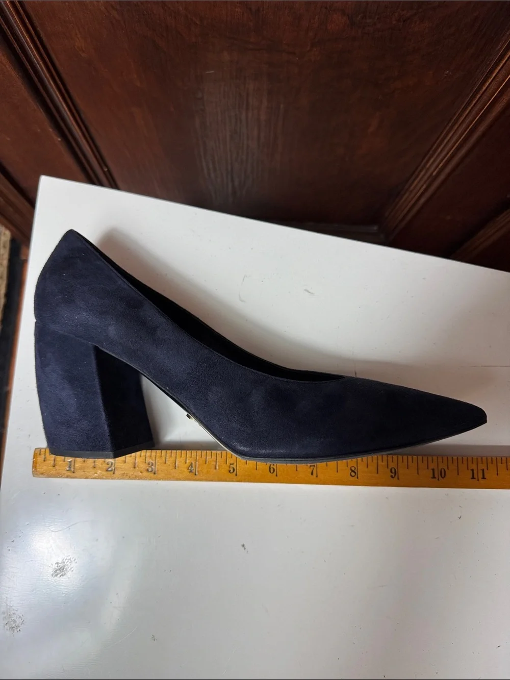 Prada Navy Suede Pointed-Toe Pumps